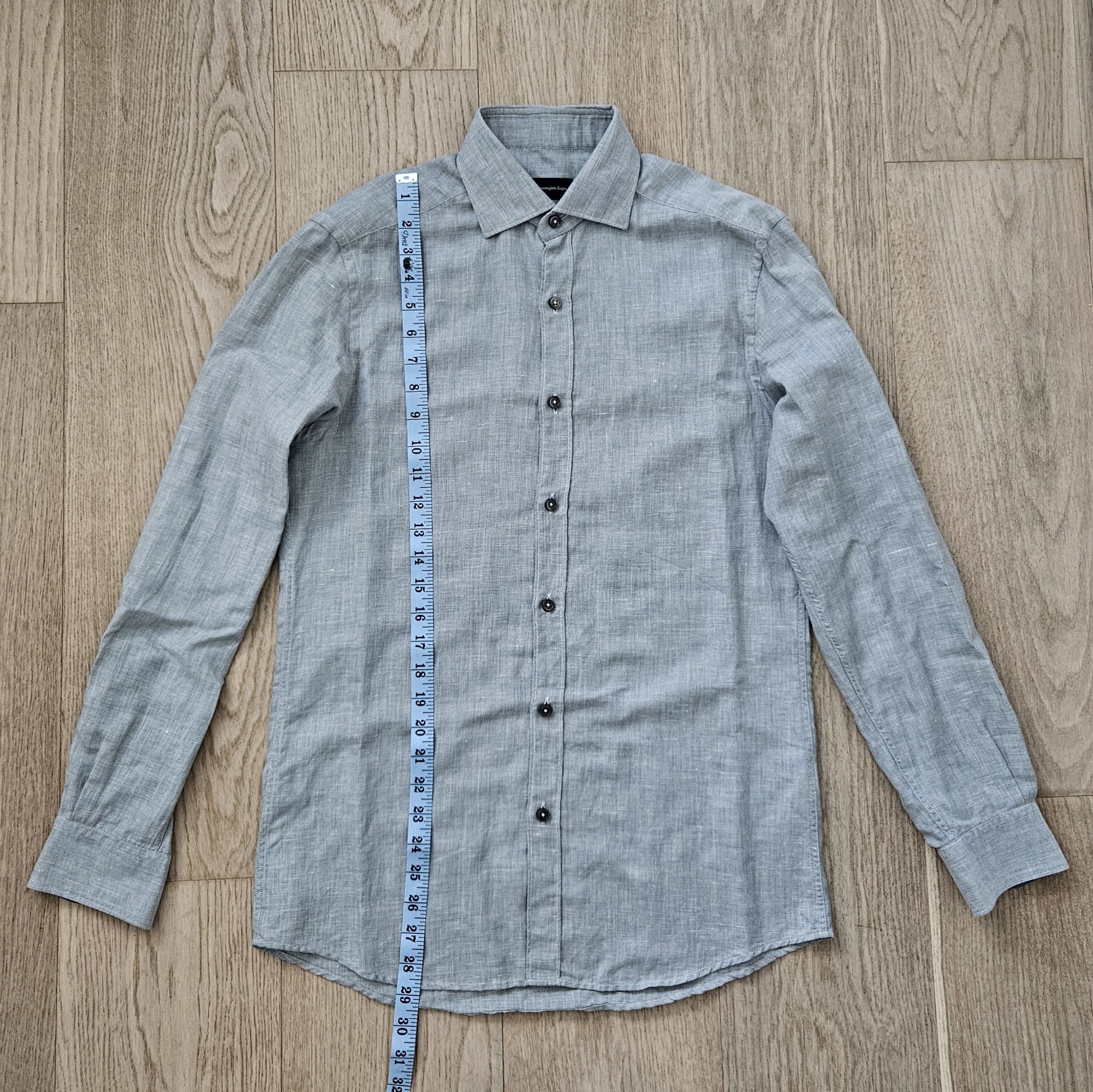 Ermenegildo Zegna Ermenegildo Zegna Grey Linen Blend Shirt – Size S Size US S / EU 44-46 / 1 - 8 Thumbnail