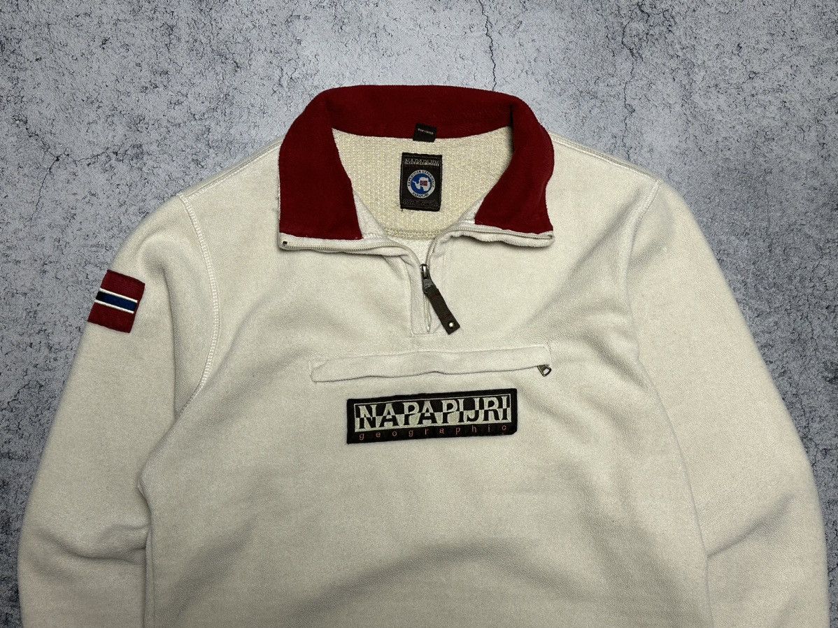 Napapijri × Vintage Vintage Napapijri Big Logo Fleece Anorak Size M / US 6-8 / IT 42-44 - 2 Thumbnail
