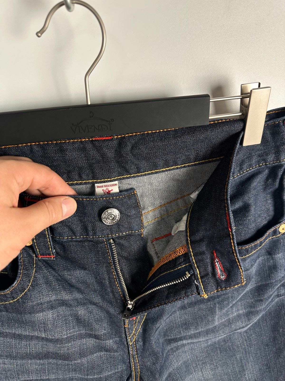 True Religion True Religion Rocco Relaxed Skinny Jeans Red Stitching Sz 32 Size US 32 / EU 48 - 8 Thumbnail
