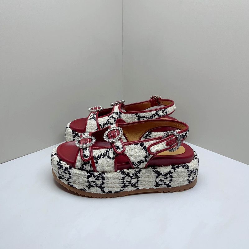 Gucci Gucci GG Tweed Waterproof Platform Sandals - Size US 7.5 / EU 40-41 - 1 Thumbnail