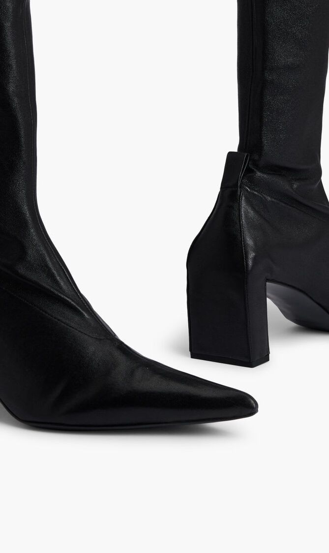 Jil Sander o1y1025 Leather Ankle Boots in Black Size US 5 / IT 35 - 4 Thumbnail