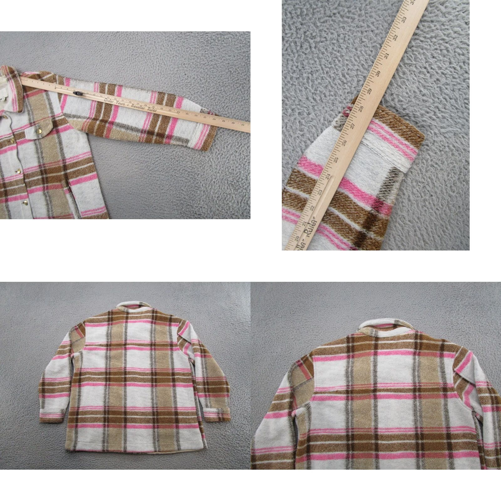 Joie Joie Shacket Plaid Pockets Chore Jacket Button Up Size L Wool Blend Women's Casual Jacket Size L / US 10 / IT 46 - 8 Thumbnail