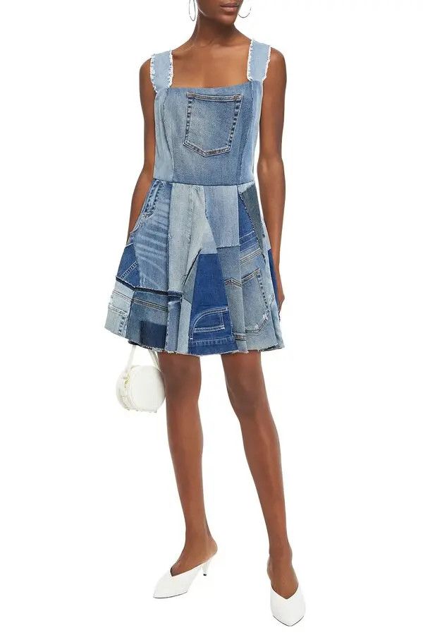 Dolce & Gabbana o1y0825 Denim Mini Dress in Blue Size XS / US 0-2 / IT 36-38 - 2 Thumbnail