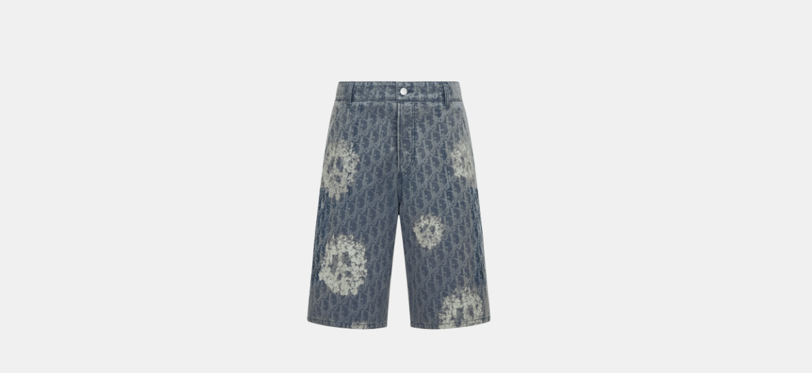 DENIM TEARS × Dior o1w1db10624 Cotton Denim Bermuda Shorts in Blue Size US 30 / EU 46 - 1 Thumbnail