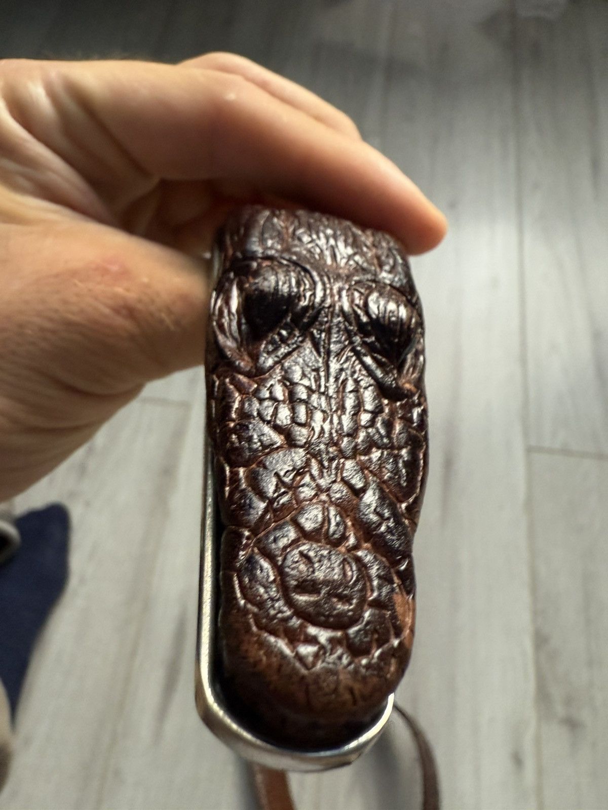 Leather Aligator skin leather belt Size ONE SIZE - 10 Thumbnail