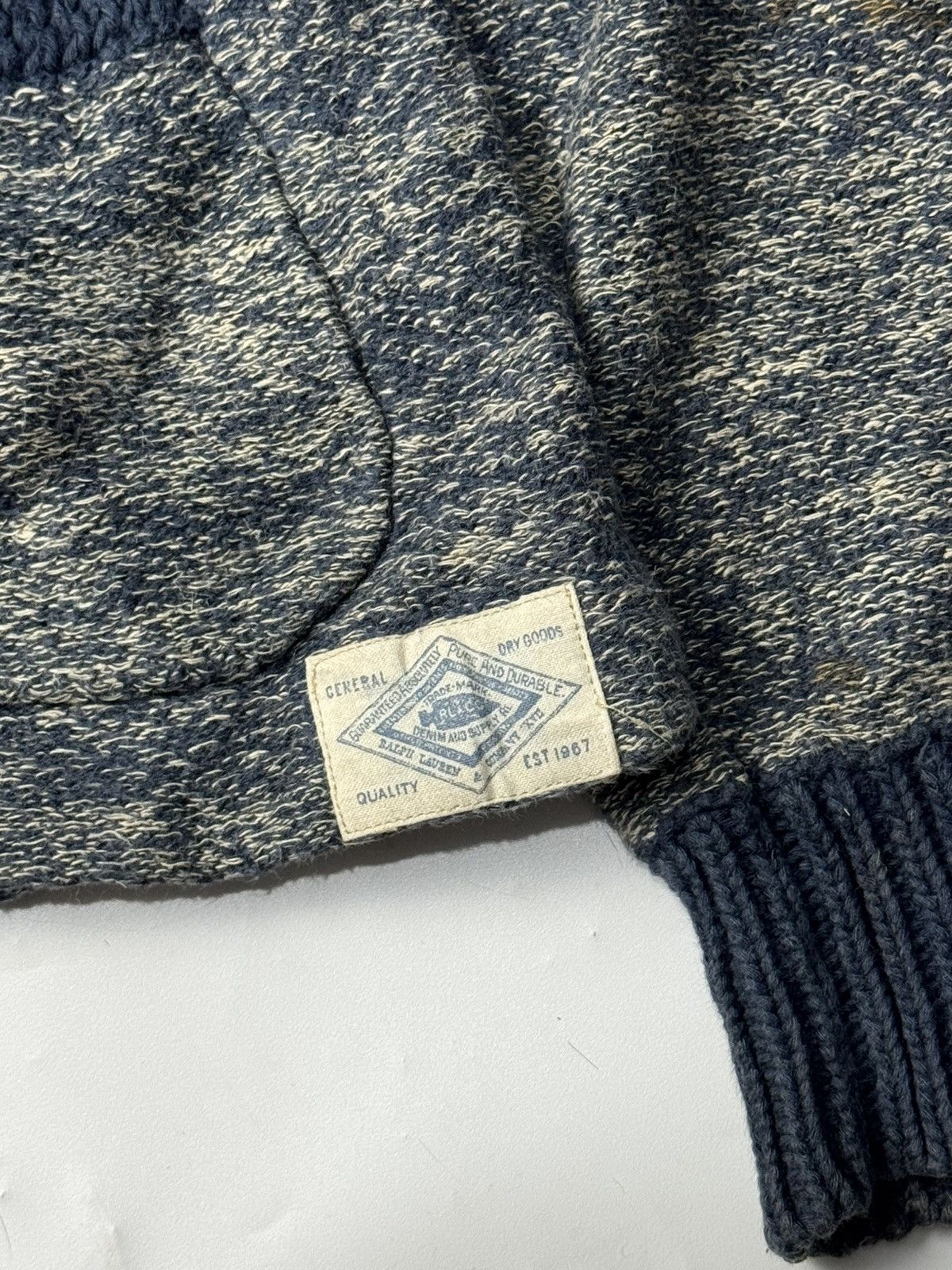 RRL Ralph Lauren Full Zip Sweater Knit Denim Supply Ralph Lauren Vintage Size US M / EU 48-50 / 2 - 5 Thumbnail