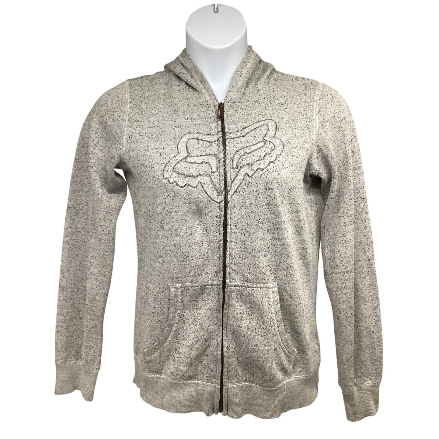 Fox Racing Fox Racing Beige Zip Up Hoodie Jacket Large Stretch Pockets Size L / US 10 / IT 46 - 1 Thumbnail