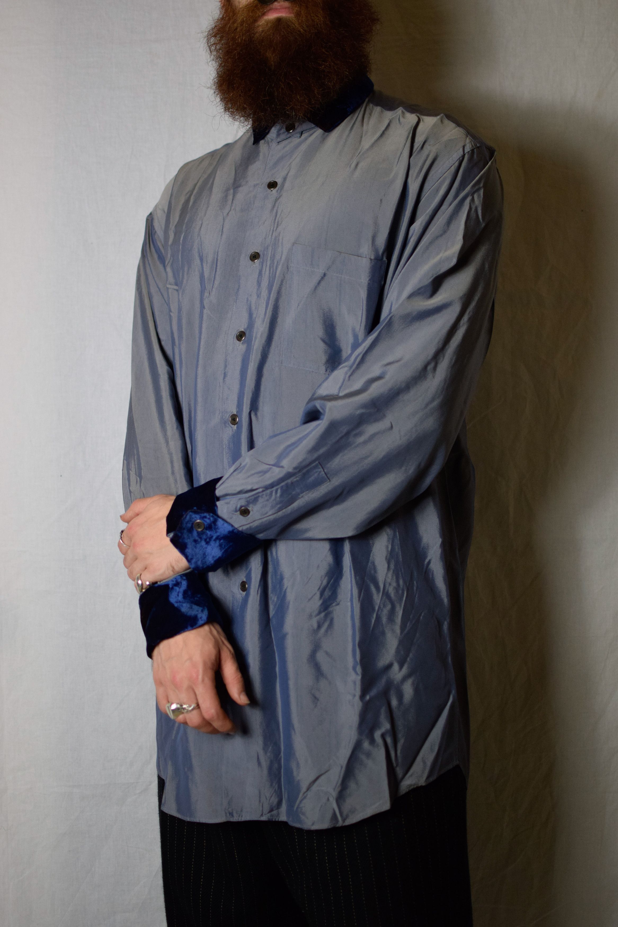 Yohji Yamamoto YYPH Archive Velvet Detail Shirt Size US L / EU 52-54 / 3 - 1 Thumbnail