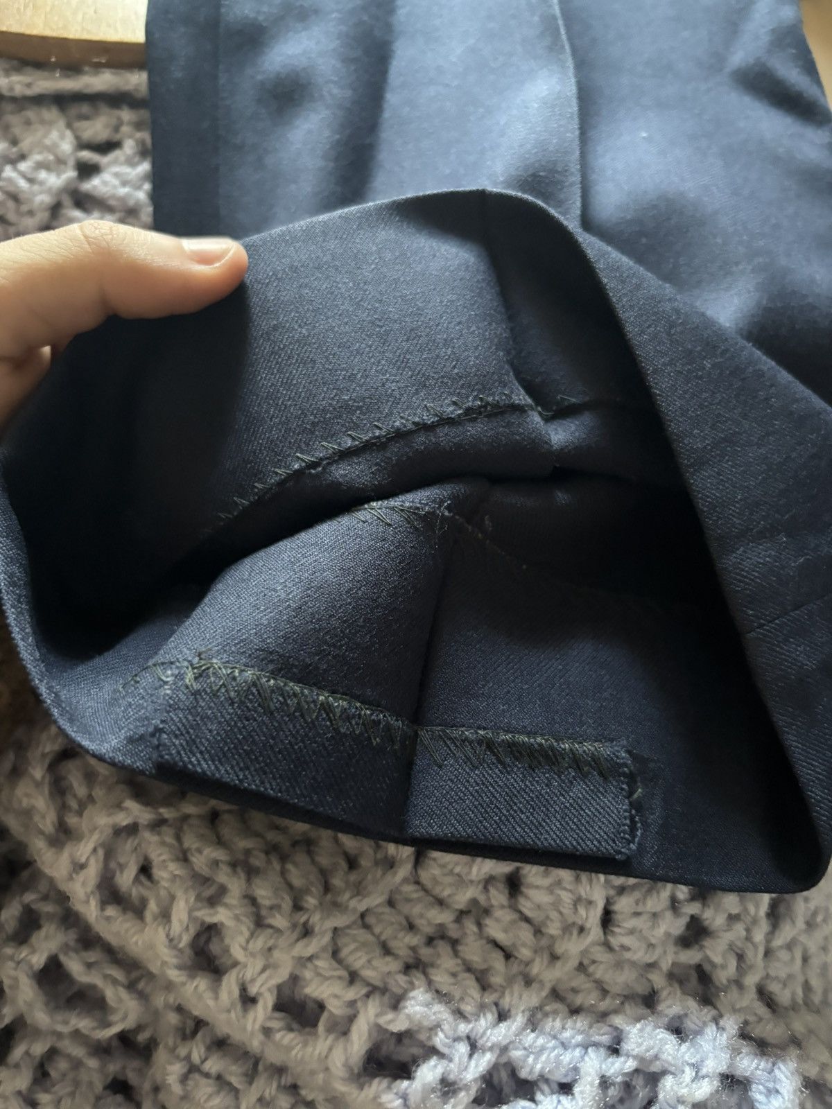 Vintage 1950s High Waisted Navy Trousers Lightning Zip Size US 32 / EU 48 - 8 Thumbnail