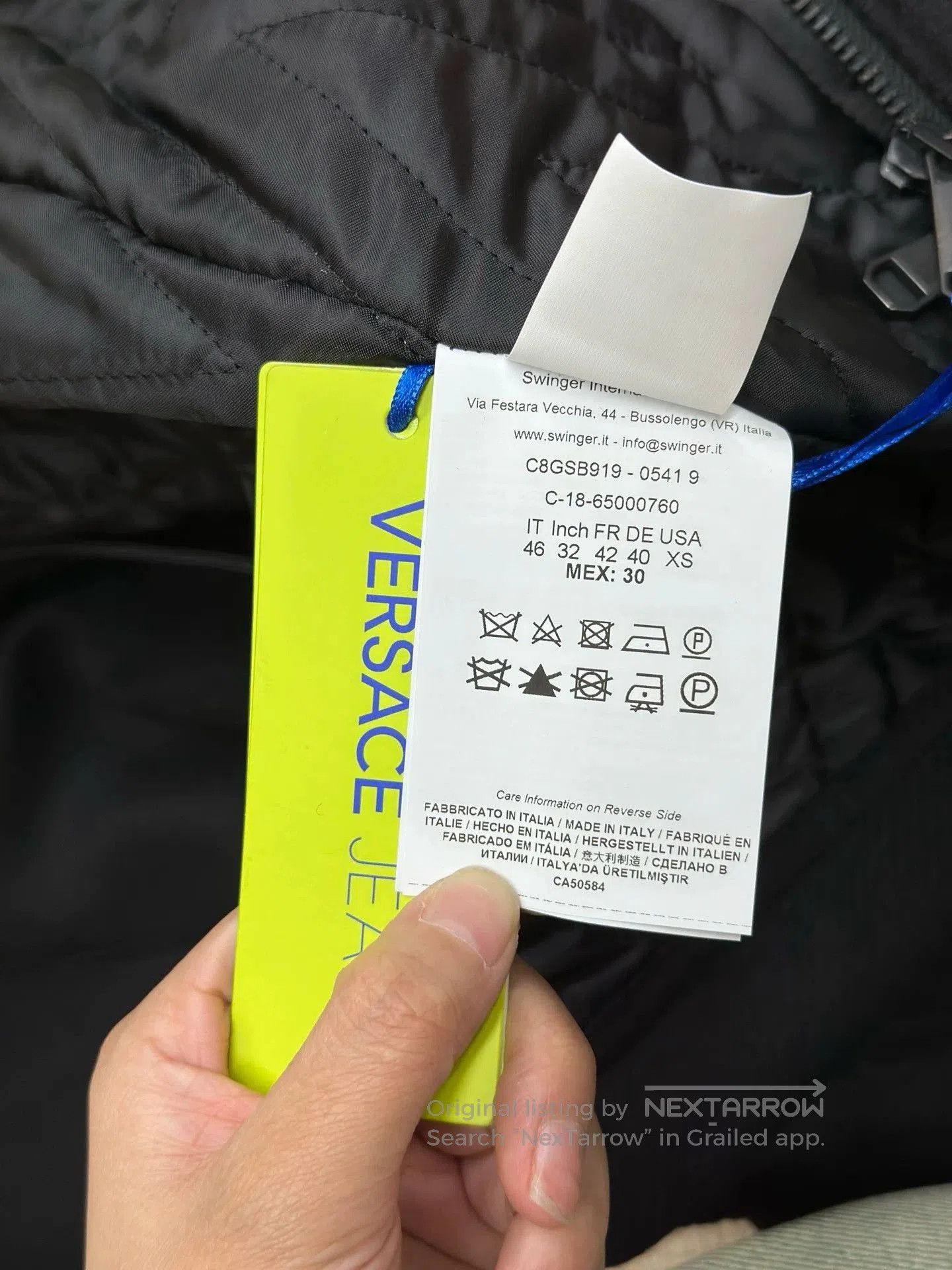 Versace VERSACE JEANS Black Leather Trim Jacket. Size US S / EU 44-46 / 1 - 8 Thumbnail