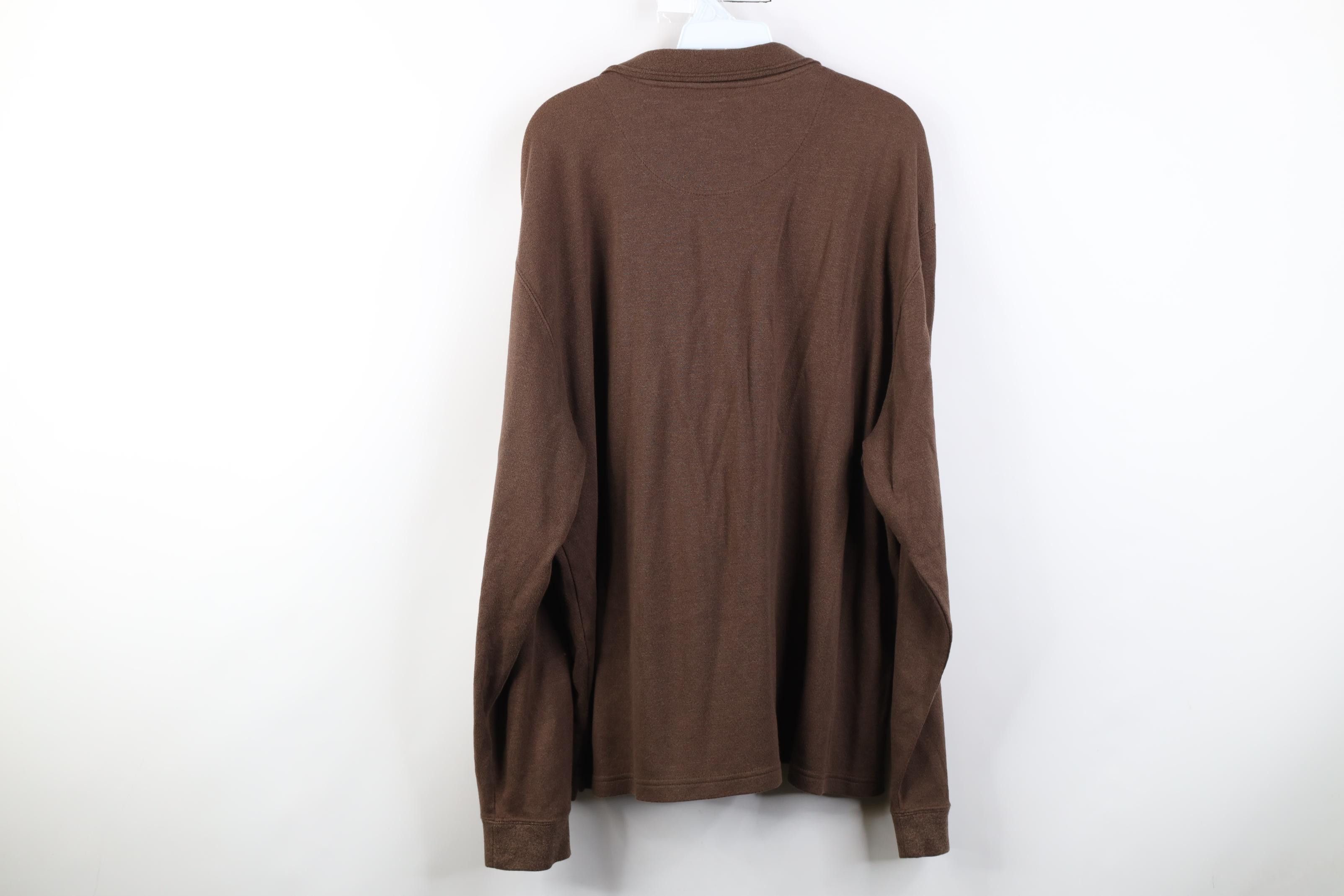 Vintage Vintage 90s Streetwear Collared Long Sleeve Rugby Polo Brown Size US XXL / EU 58 / 5 - 8 Thumbnail