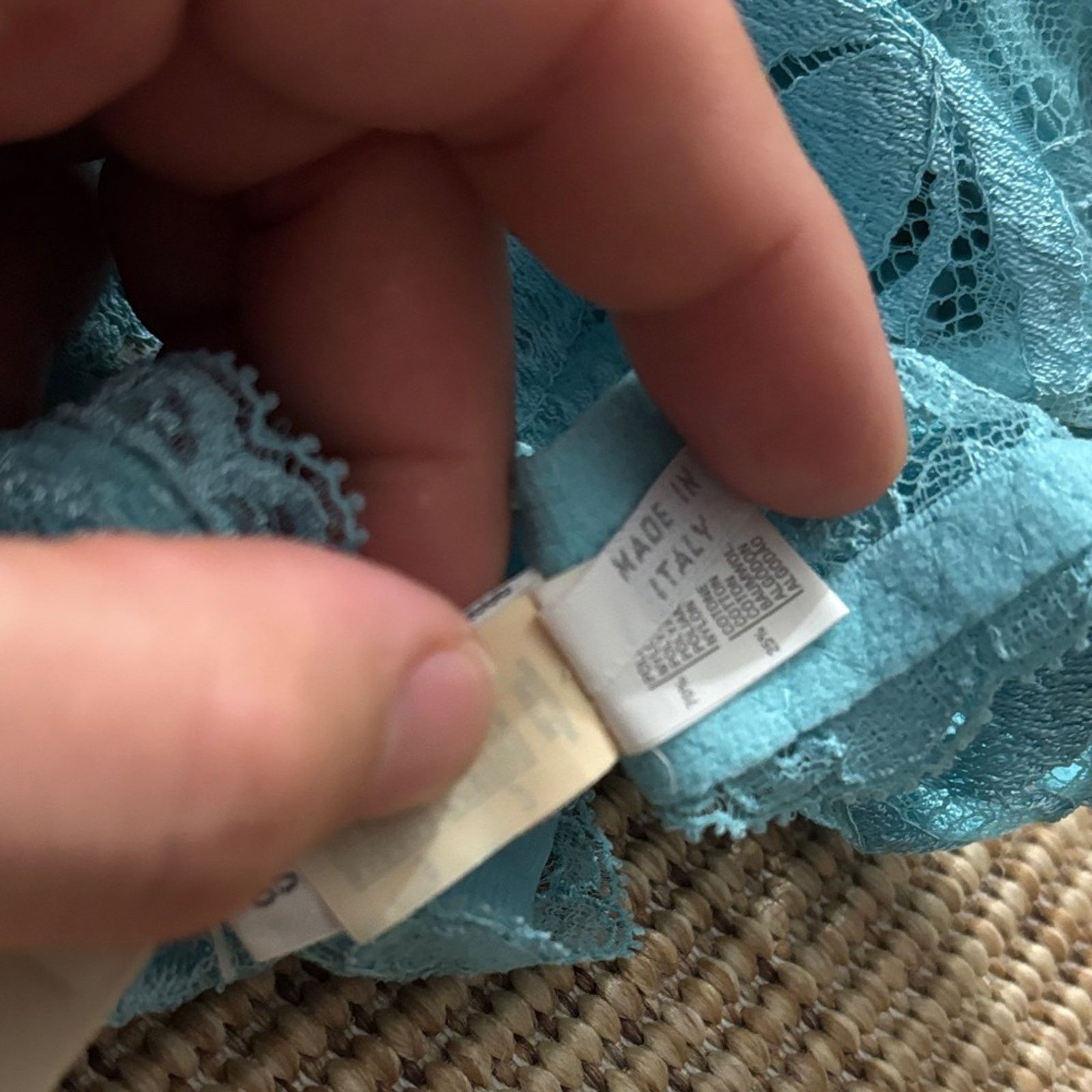 La Perla La Perla Turquoise Lace Bra 38C Size ONE SIZE - 5 Thumbnail