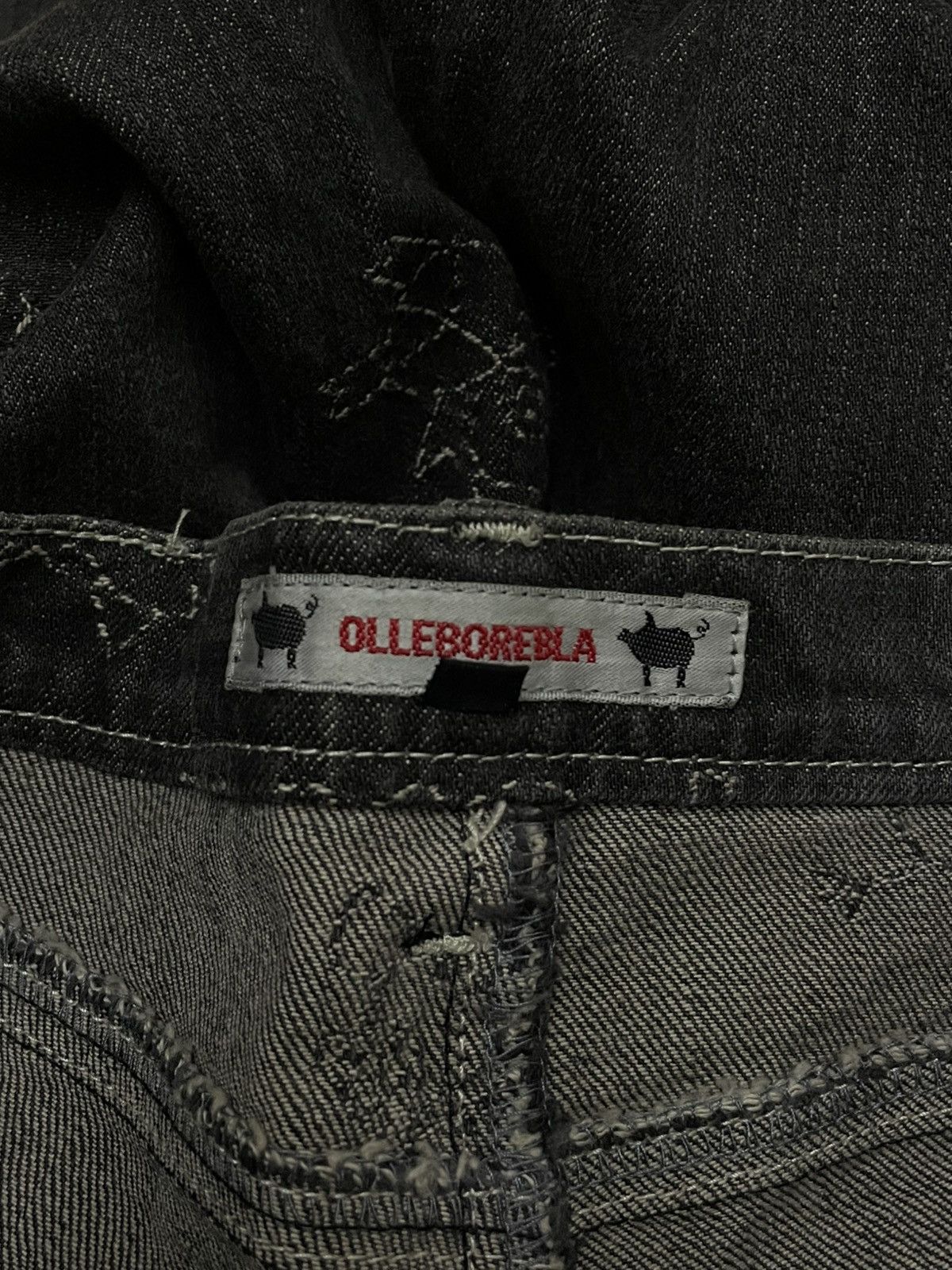 Japanese Brand Vintage 1990s Japan Designer Olleborebla Peace Pig Denim Size US 27 - 15 Thumbnail