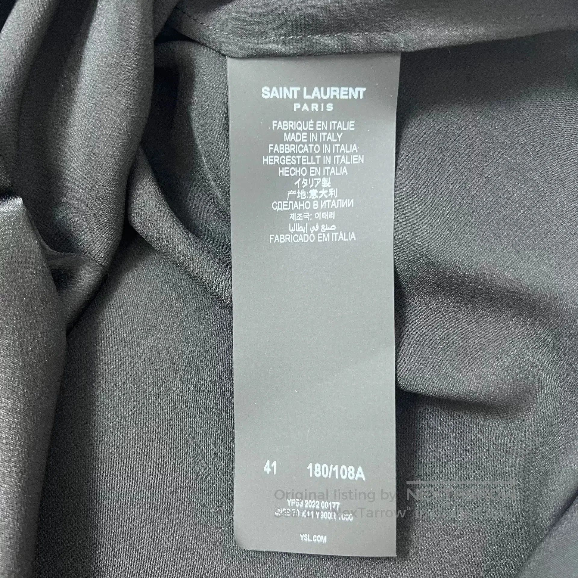 Saint Laurent Paris Saint Laurent Black Silk Asymmetrical Shirt. Size US L / EU 52-54 / 3 - 6 Thumbnail