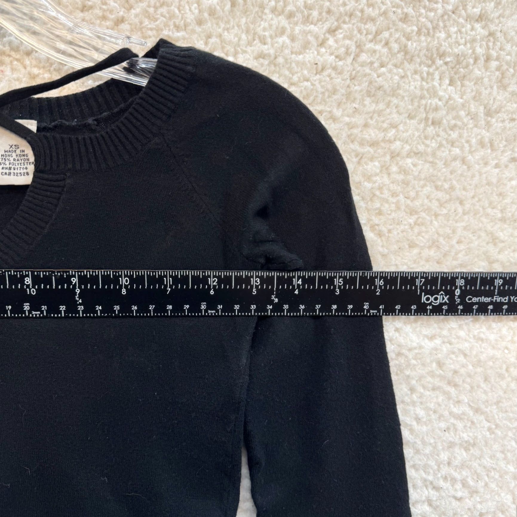 Armani Exchange Y2K Vintage Top XS Black Knit Long Sleeve Criss Cross Keyhole Neckline Corpcore Shirt Womens XS Black Knit Size XS / US 0-2 / IT 36-38 - 4 Thumbnail