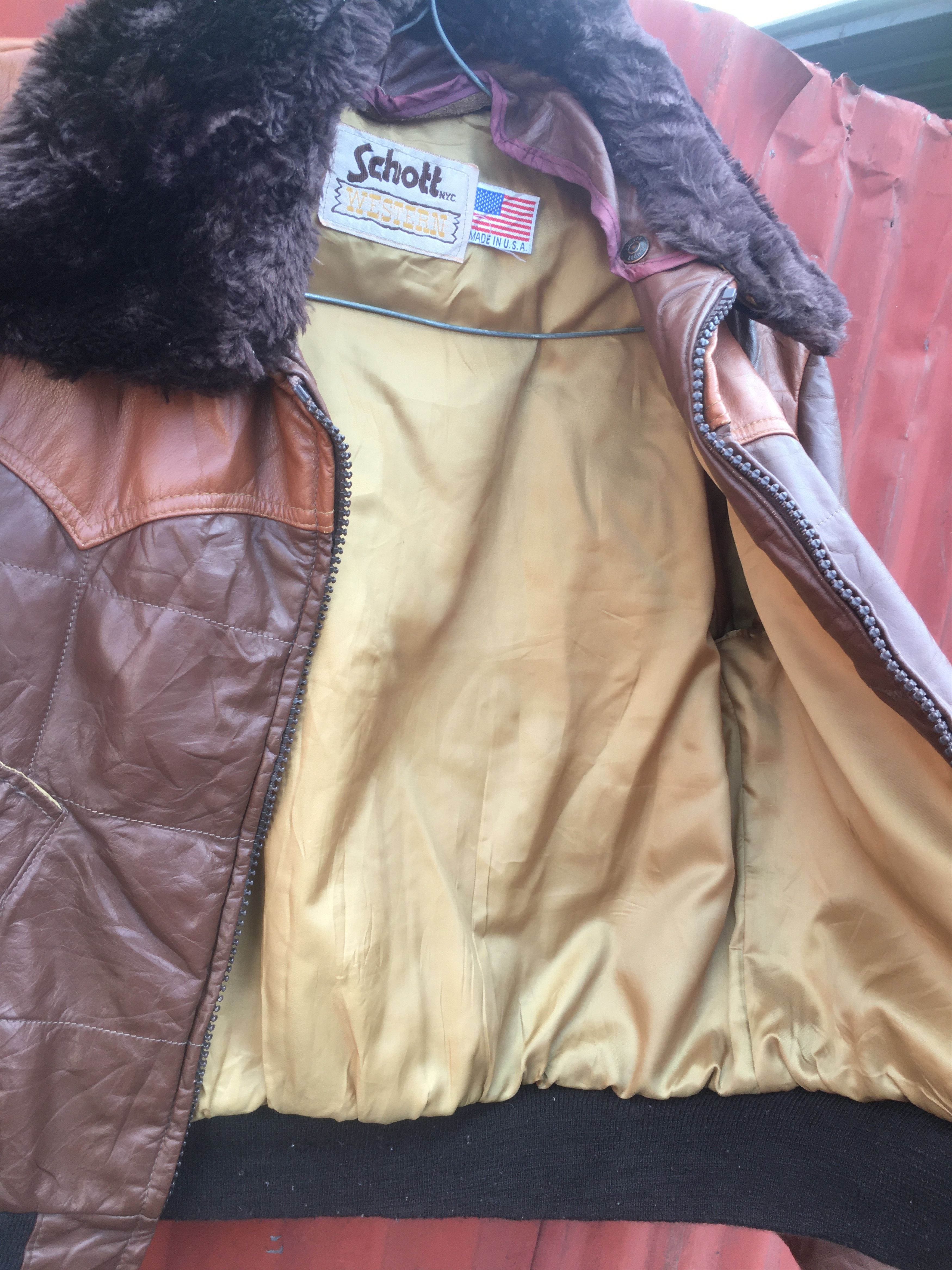 Schott VTG Rare Schott NYC BROWN Bomber leather jacket sz USA 44 Size US L / EU 52-54 / 3 - 11 Thumbnail