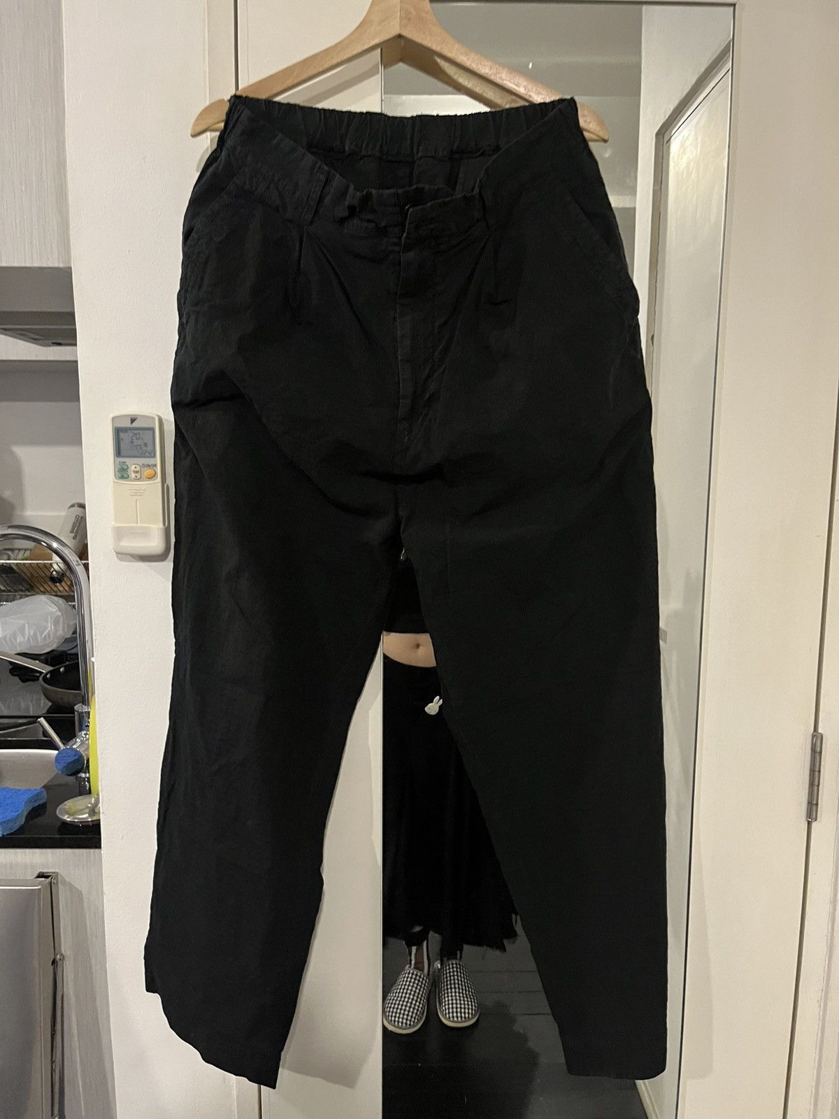 Sage De Cret Sage de Cret Elastic Back Satin Tapered Japanese Pants Size US 33 - 2 Thumbnail