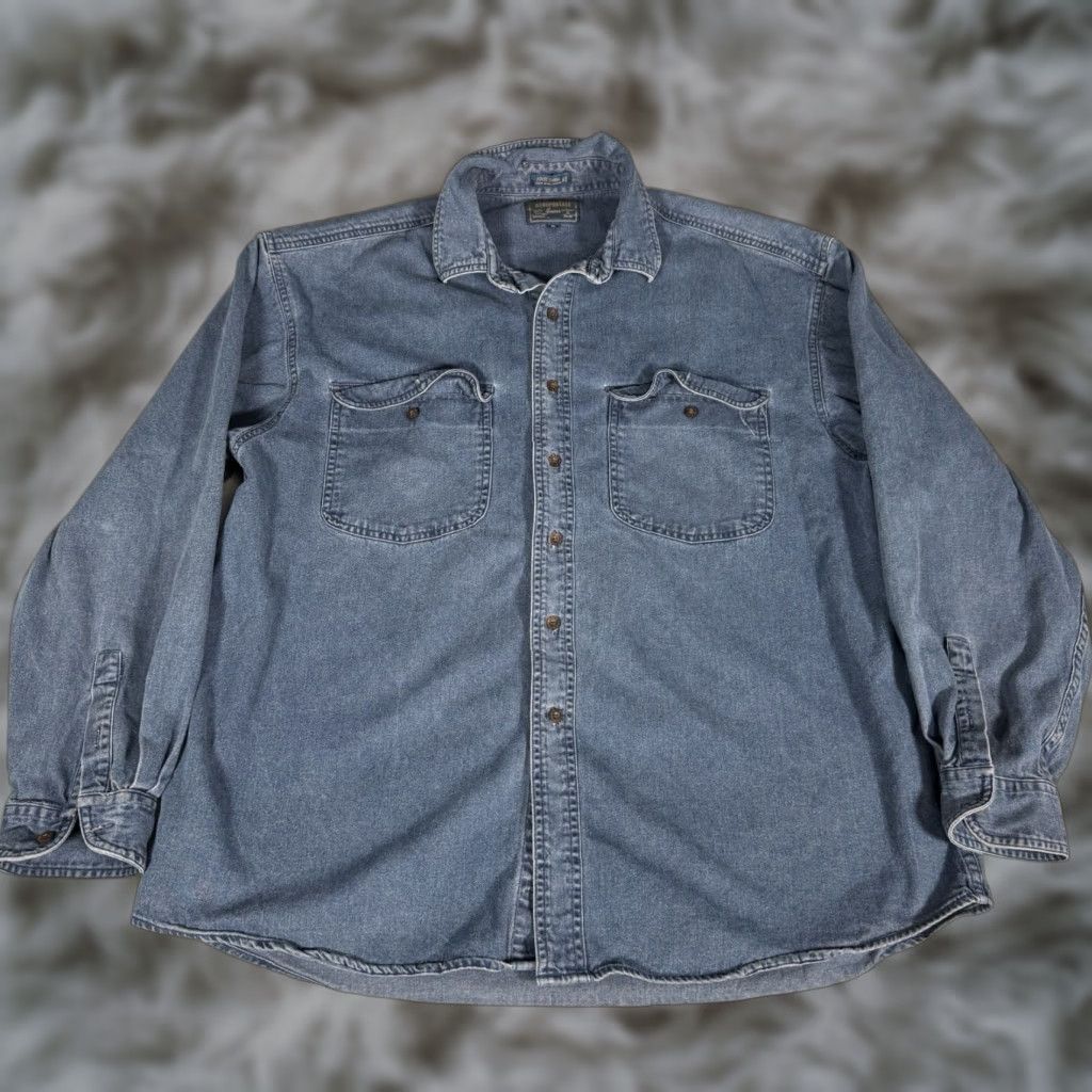 Aeropostale VINTAGE Aeropostale Denim Shirt Mens XL Blue 90s Button-Up Casual Pockets Cotton Denim Classic Solid 90s Mens XL Blue Size US XL / EU 56 / 4 - 1 Thumbnail