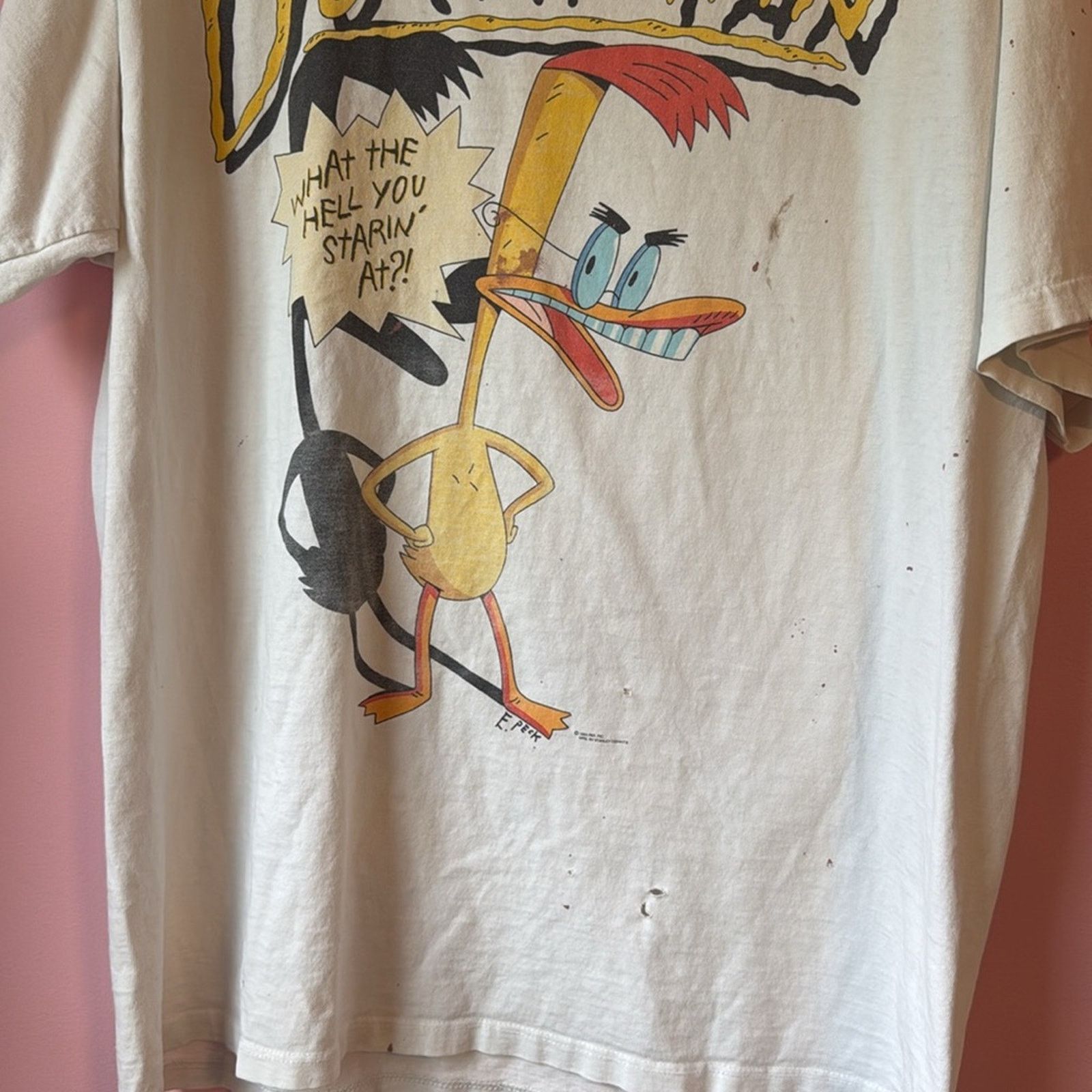 Vintage Vintage 1994 Duck Man t shirt cartoon Stanley Desantis XL Size US XL / EU 56 / 4 - 3 Thumbnail