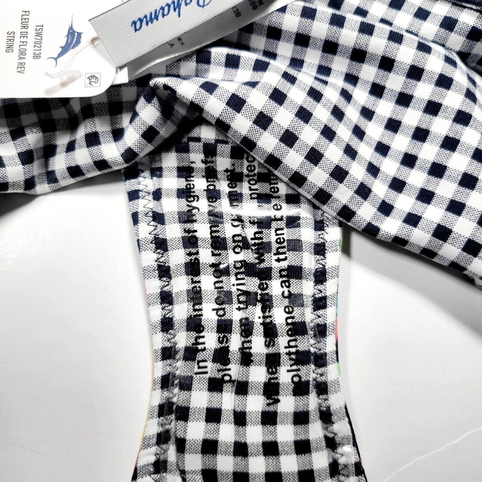 Tommy Bahama NWT TOMMY BAHAMA Fleur de Flora Gingham Check Bikini Bottom Size ONE SIZE - 5 Thumbnail