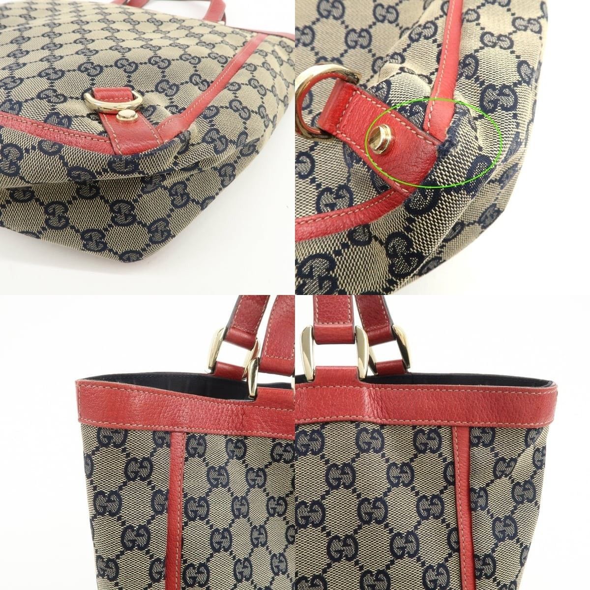Gucci Gucci Abbey GG Canvas & Leather Tote Red Size ONE SIZE - 5 Thumbnail