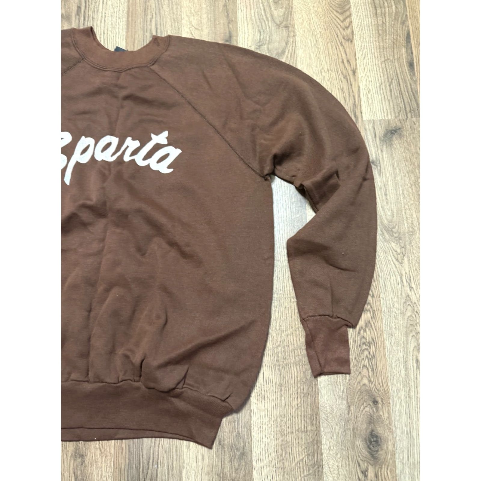 Vintage Jean Top Sweater Womens XL Brown White Crew Neck Pullover Sparta Casual Size XL / US 12-14 / IT 48-50 - 4 Thumbnail