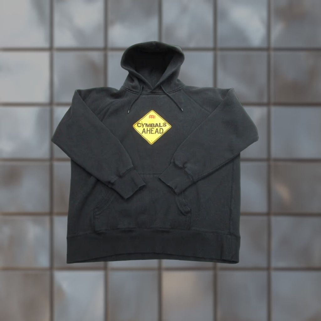 Logo 7 VINTAGE Meinl Cymbals Ahead Hoodie Mens 2XL Black Pullover Drum Music Sweatshirt Logo Graphic Print With Kangaroo Pocket Size US XXL / EU 58 / 5 - 1 Thumbnail