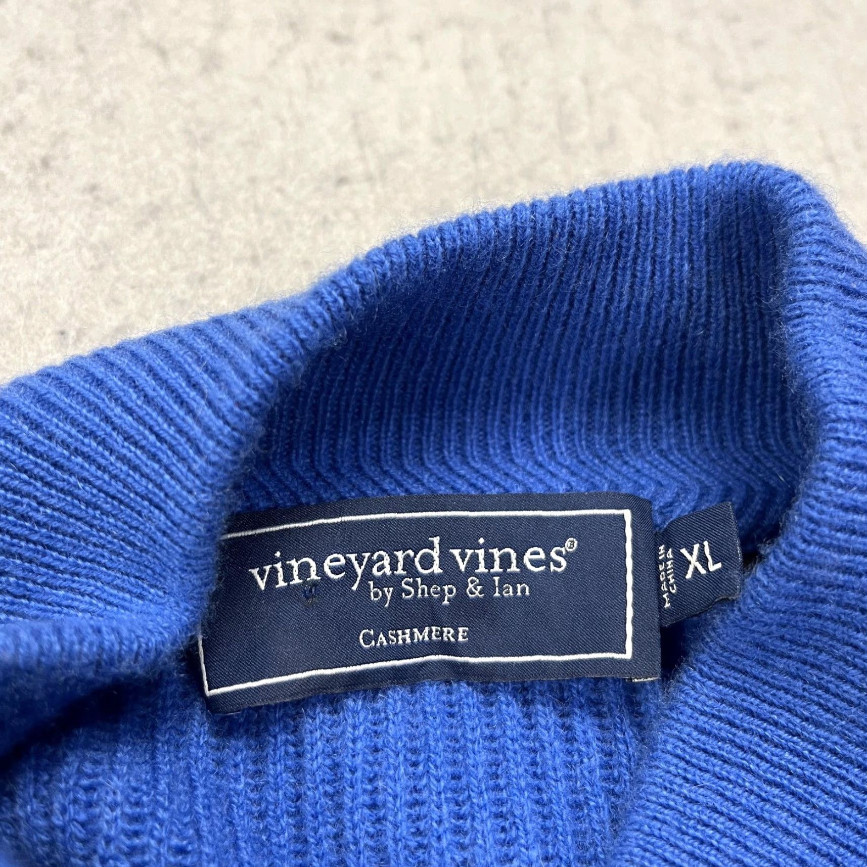 Vineyard Vines Vineyard Vines Sweater Mens XL Blue Cashmere 1/4 Zip Mock Neck Pullover Knit Preppy Size US XL / EU 56 / 4 - 4 Thumbnail