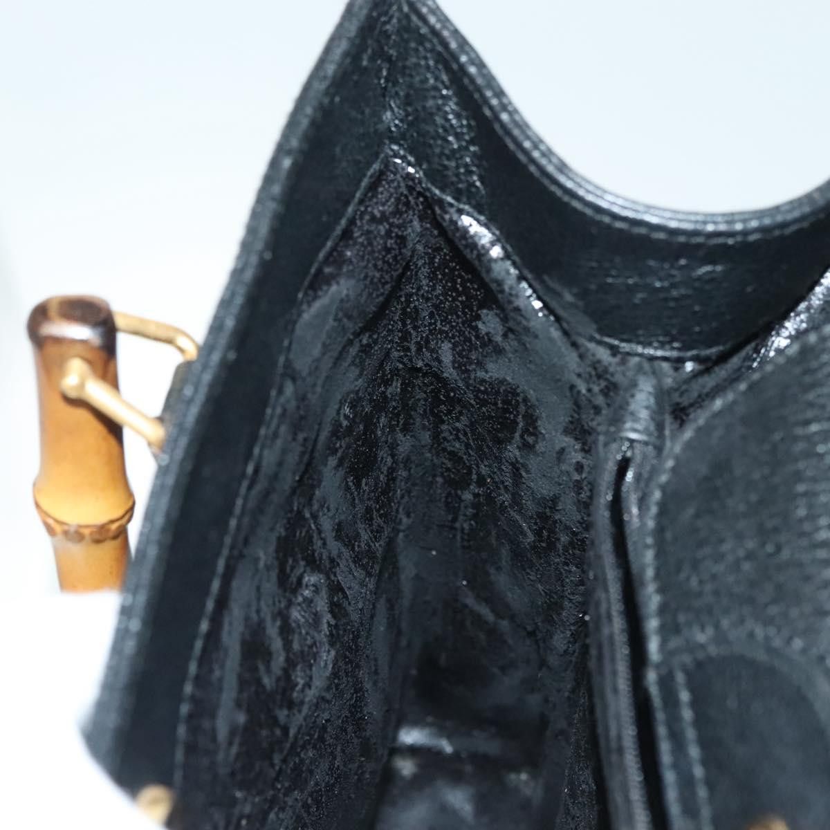 Gucci GUCCI Bamboo Hand Bag Suede Black Gold 002 1186 002 1186 Size ONE SIZE - 19 Thumbnail