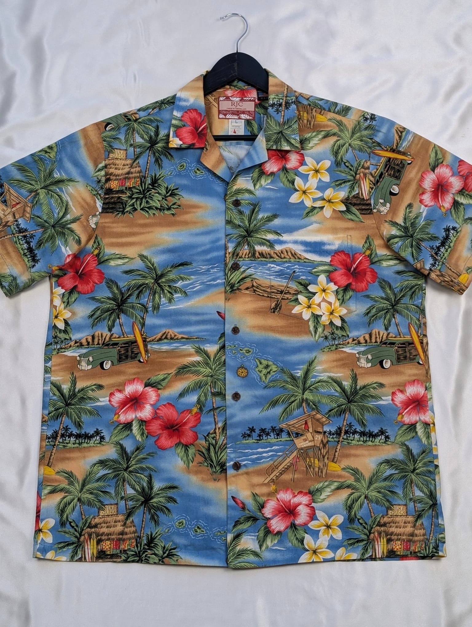 Vintage RJC Hawaii USA Shirt woody surf car summer vintage fullprint Size US L / EU 52-54 / 3 - 1 Thumbnail