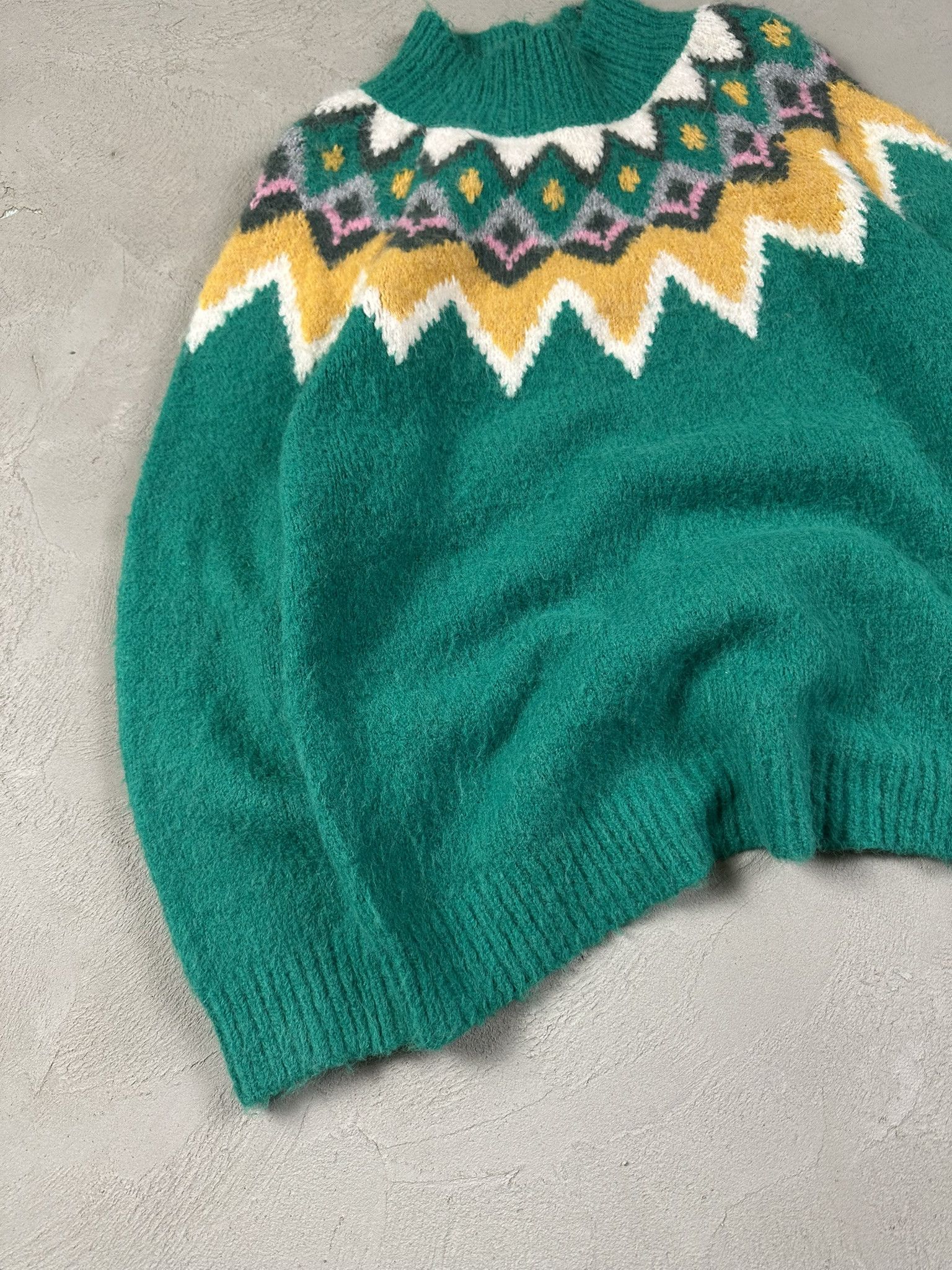 Designer Axara Paris Wool Boxy Patterned Knit Sweater Size S / US 4 / IT 40 - 4 Thumbnail