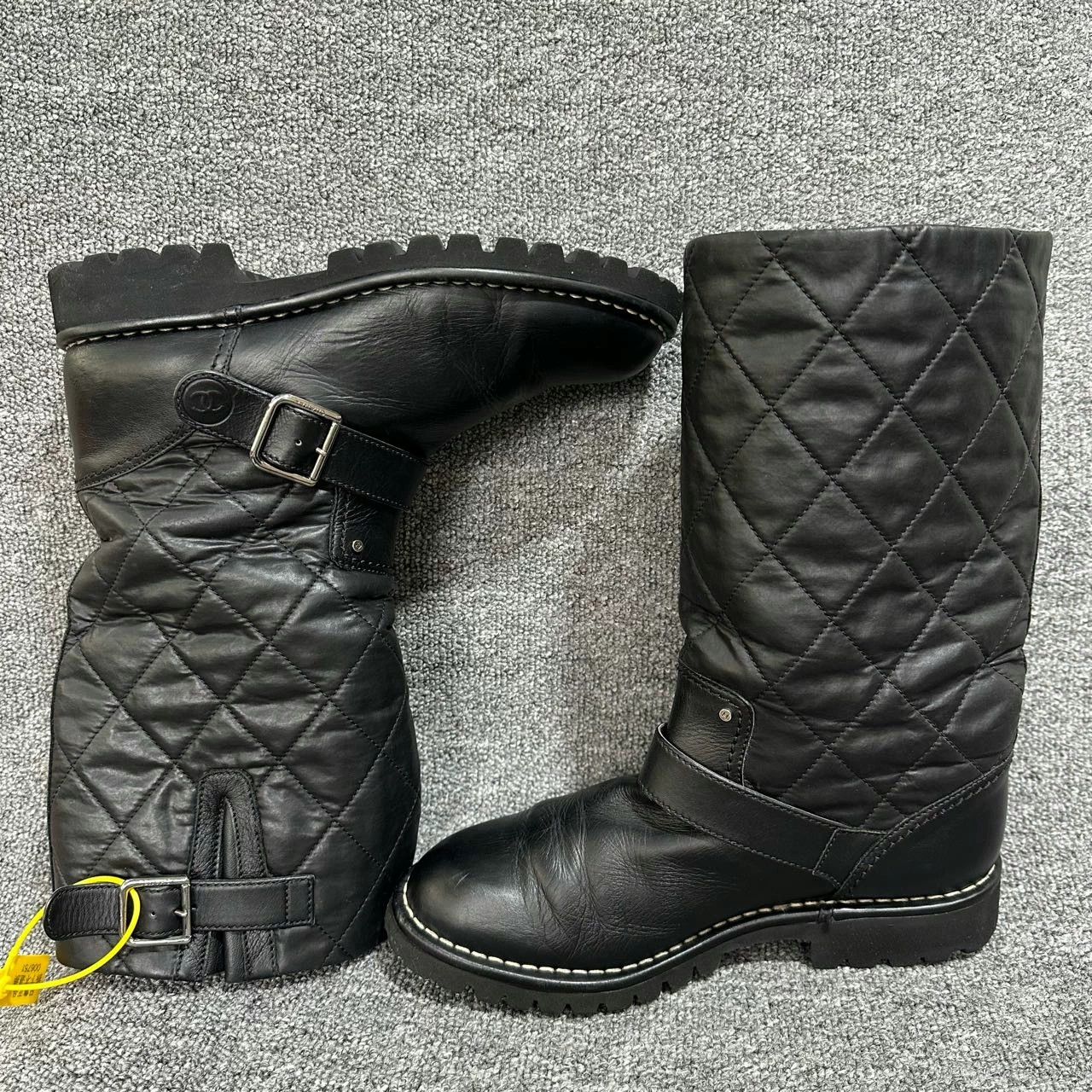 Chanel Chanel Black Leather Hiking Boots Size US 9 / IT 39 - 4 Thumbnail