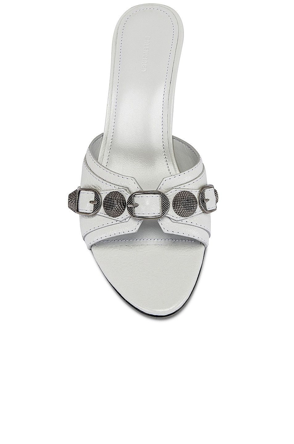 Balenciaga o1w1db10625 Cagole 50mm Sandals in Aged Silver Size US 6 / IT 36 - 4 Thumbnail