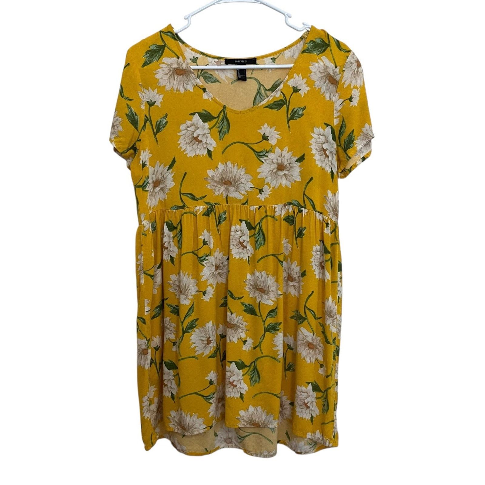 Forever 21 Forever 21 | Yellow Floral Print Dress Small Cottage Size S / US 4 / IT 40 - 1 Thumbnail