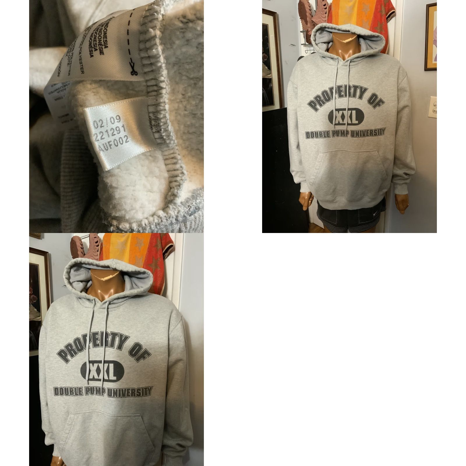Adidas Adidas Property Of Double Pump University Hoodie XL Adult Heather Gray Pullover Mens Size US XL / EU 56 / 4 - 8 Thumbnail