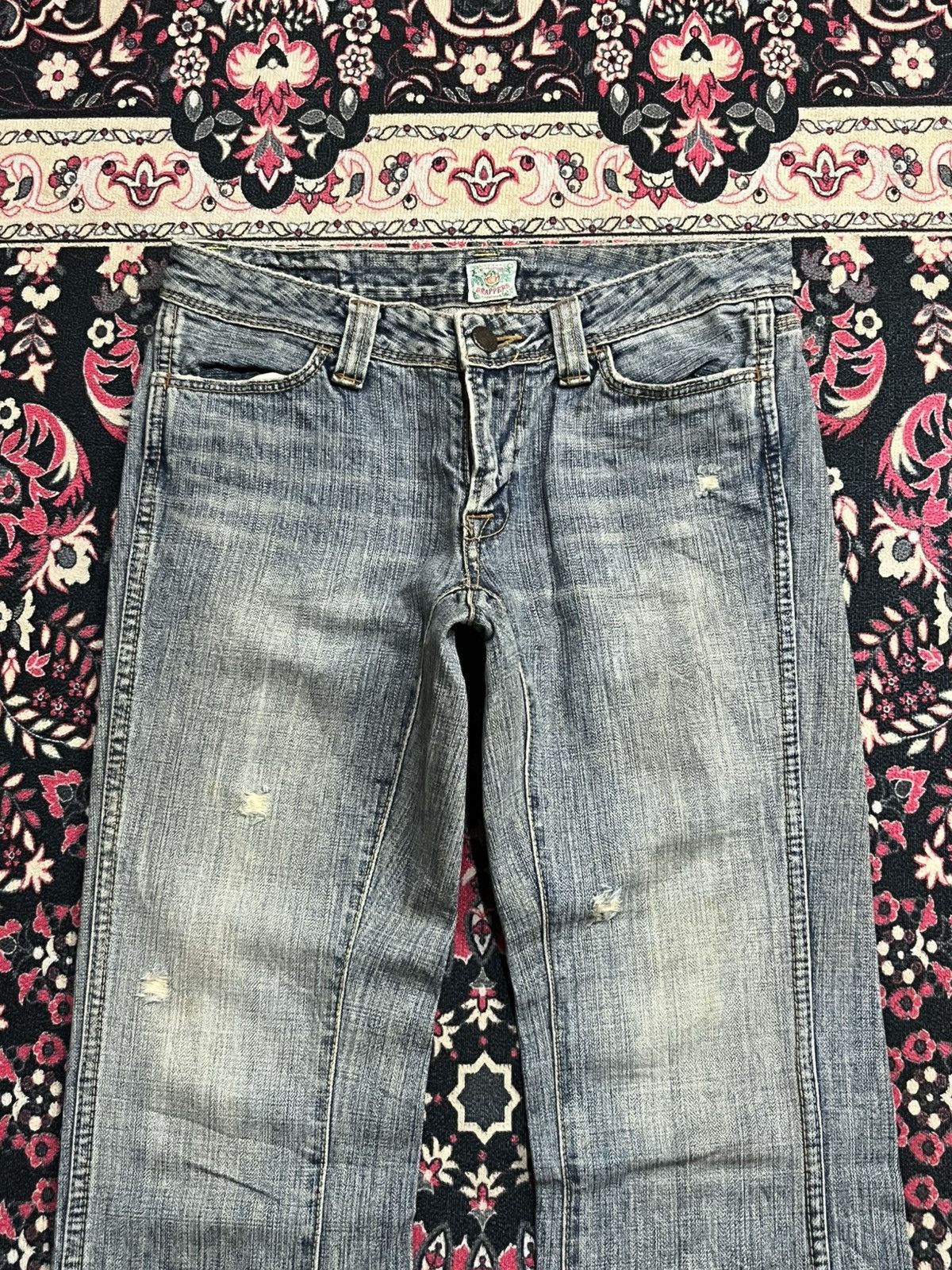 Japanese Brand Vintage Japanese Brand Brappers Grey Washed Flare Jeans Size 28" / US 6 / IT 42 - 4 Thumbnail