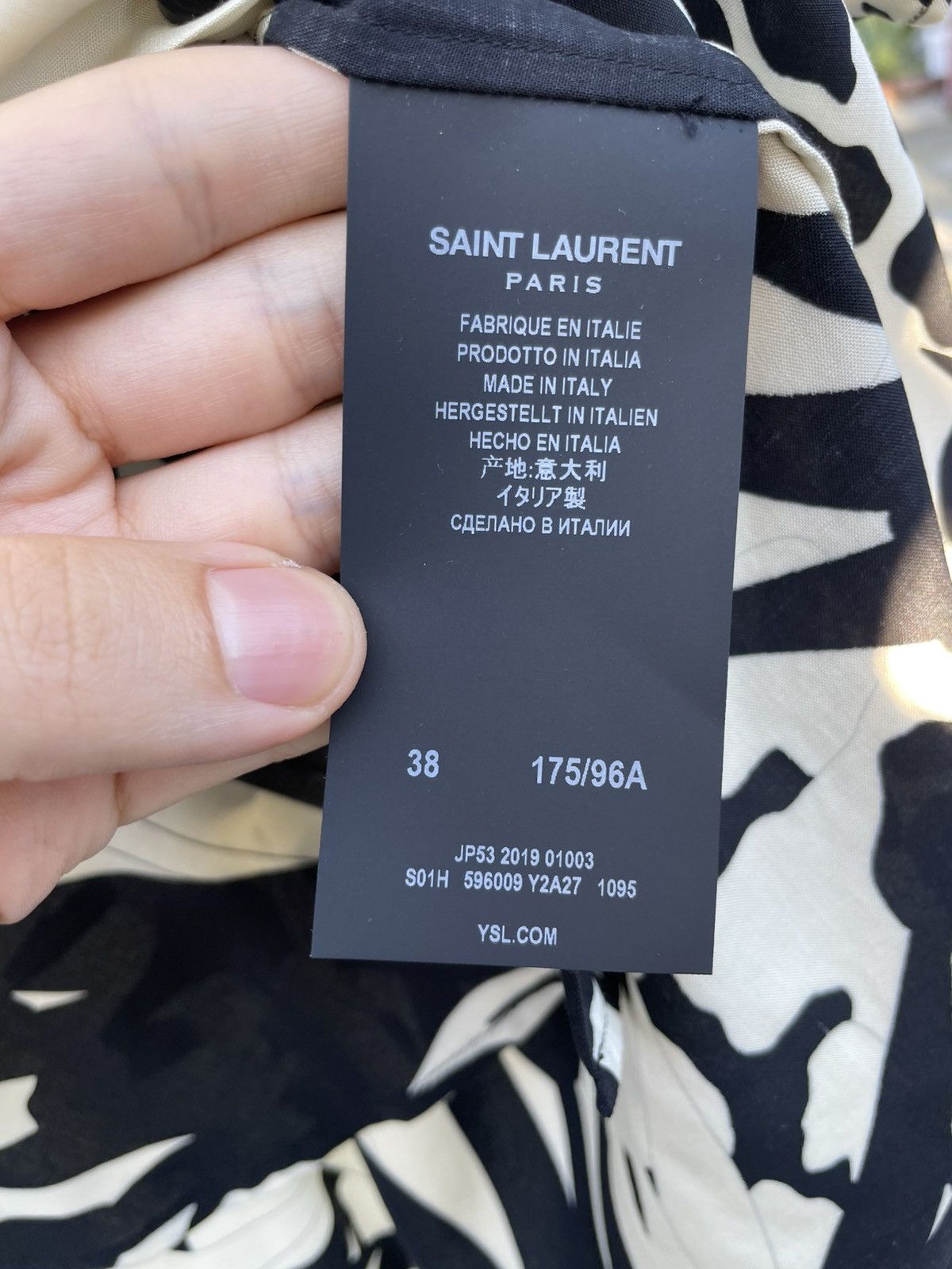Saint Laurent Paris Saint Laurent Jungle Print Short Sleeve Shirt Size US M / EU 48-50 / 2 - 12 Thumbnail
