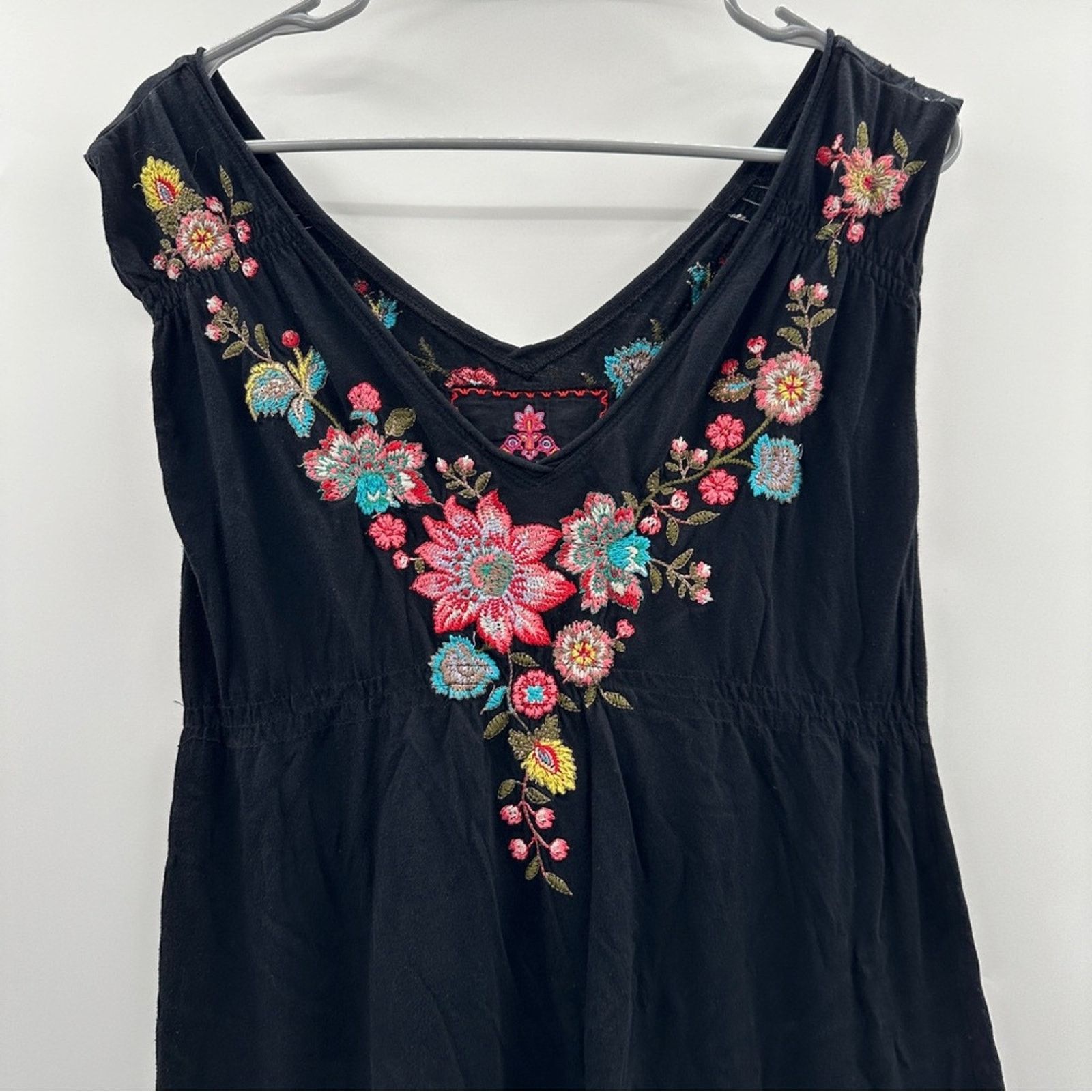 Johnny Was Johnny Was Black Multicolor Floral Embroidery Tunic Top Size S / US 4 / IT 40 - 2 Thumbnail