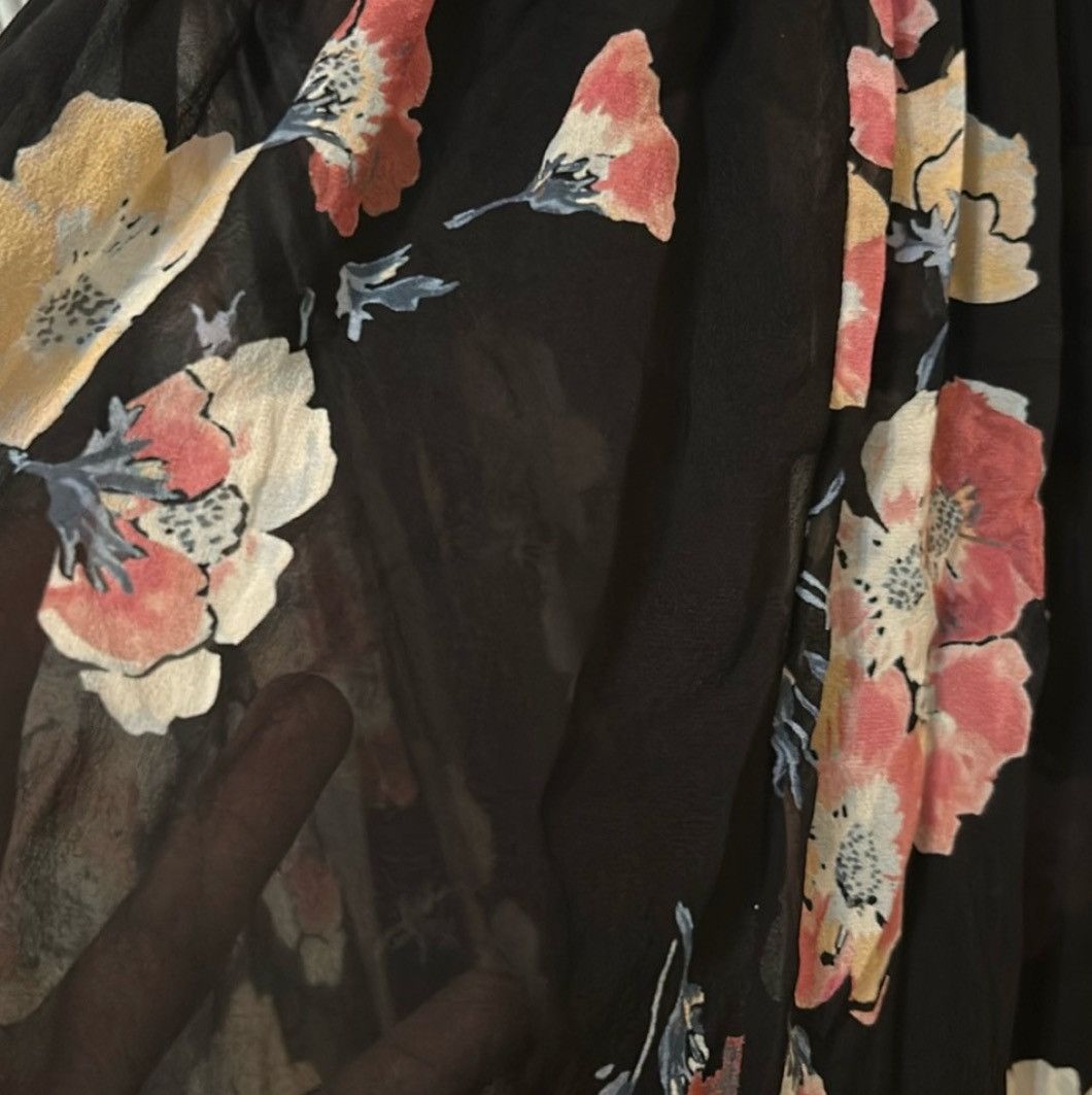 Ulla Johnson Ulla Johnson Luisa Black Silk Floral Asymmetric Dress Size XS / US 0-2 / IT 36-38 - 10 Thumbnail