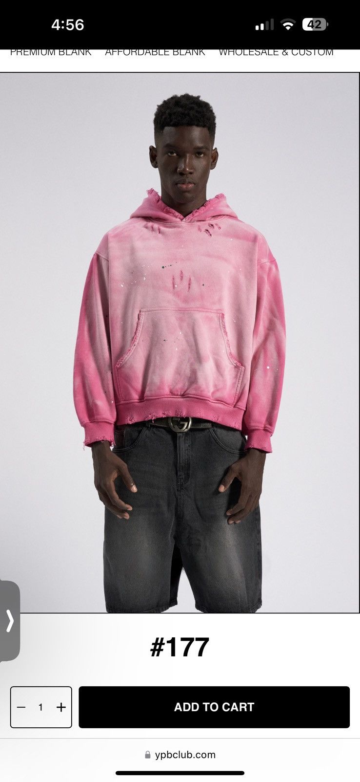 Other Distressed pink hoodie Size US XXL / EU 58 / 5 - 3 Thumbnail