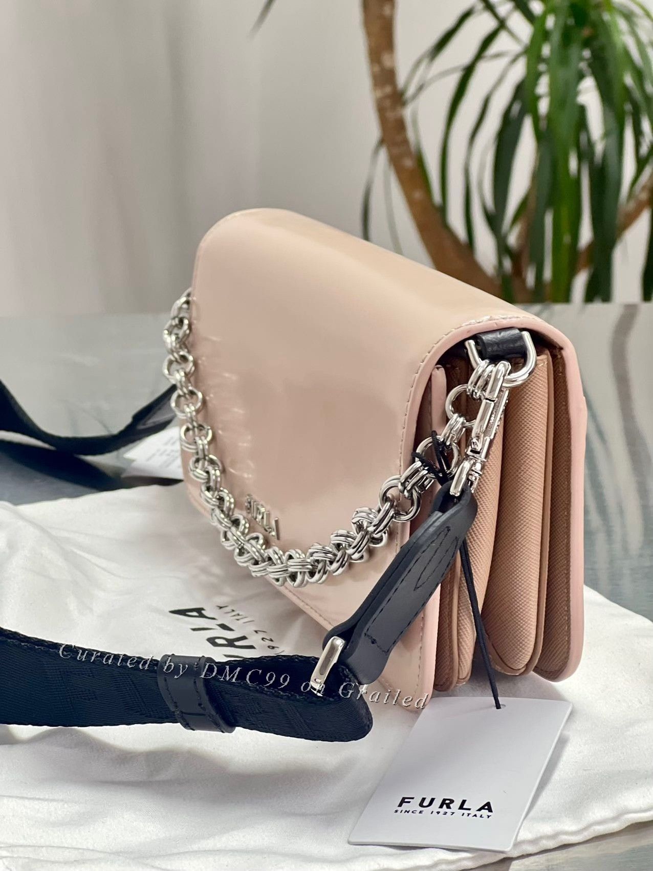 Furla Furla Light Pink Glossy Shoulder Bag Size ONE SIZE - 2 Thumbnail