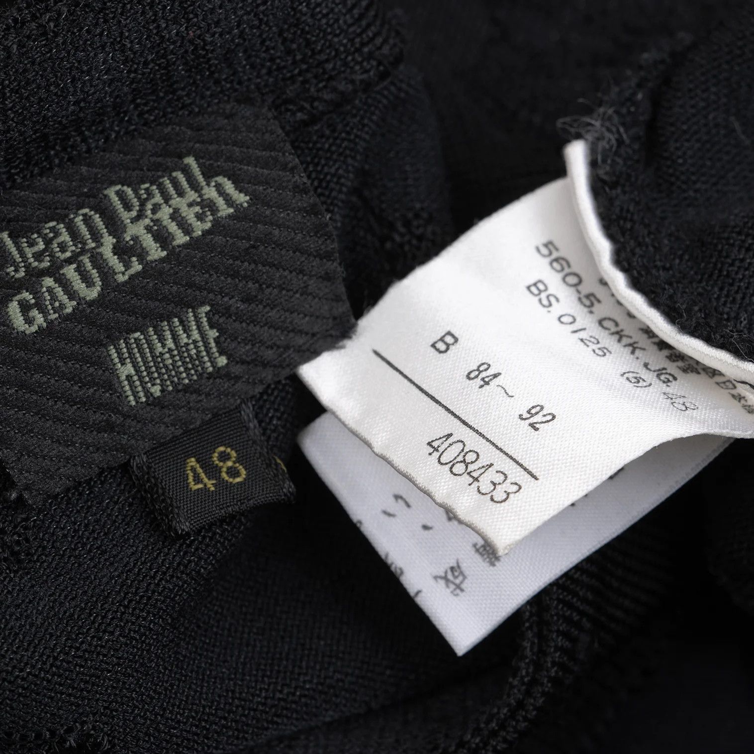 Jean Paul Gaultier Black Acrylic Stretch Embroidered Jacquard Knit, Size 48 Size US M / EU 48-50 / 2 - 13 Thumbnail