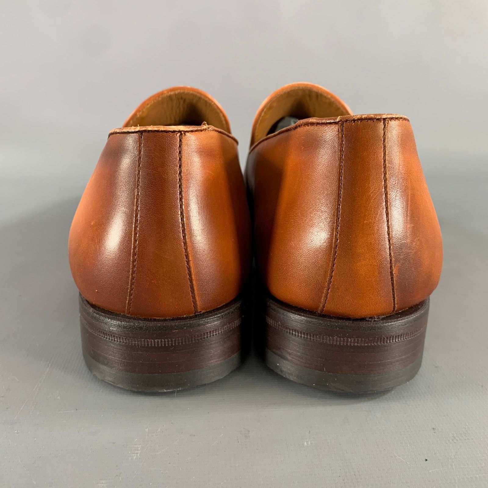 Other KLEIN EPSTEIN & PARKER Brown Tan Distressed Patent Loafers Size US 9 / EU 42 - 3 Thumbnail