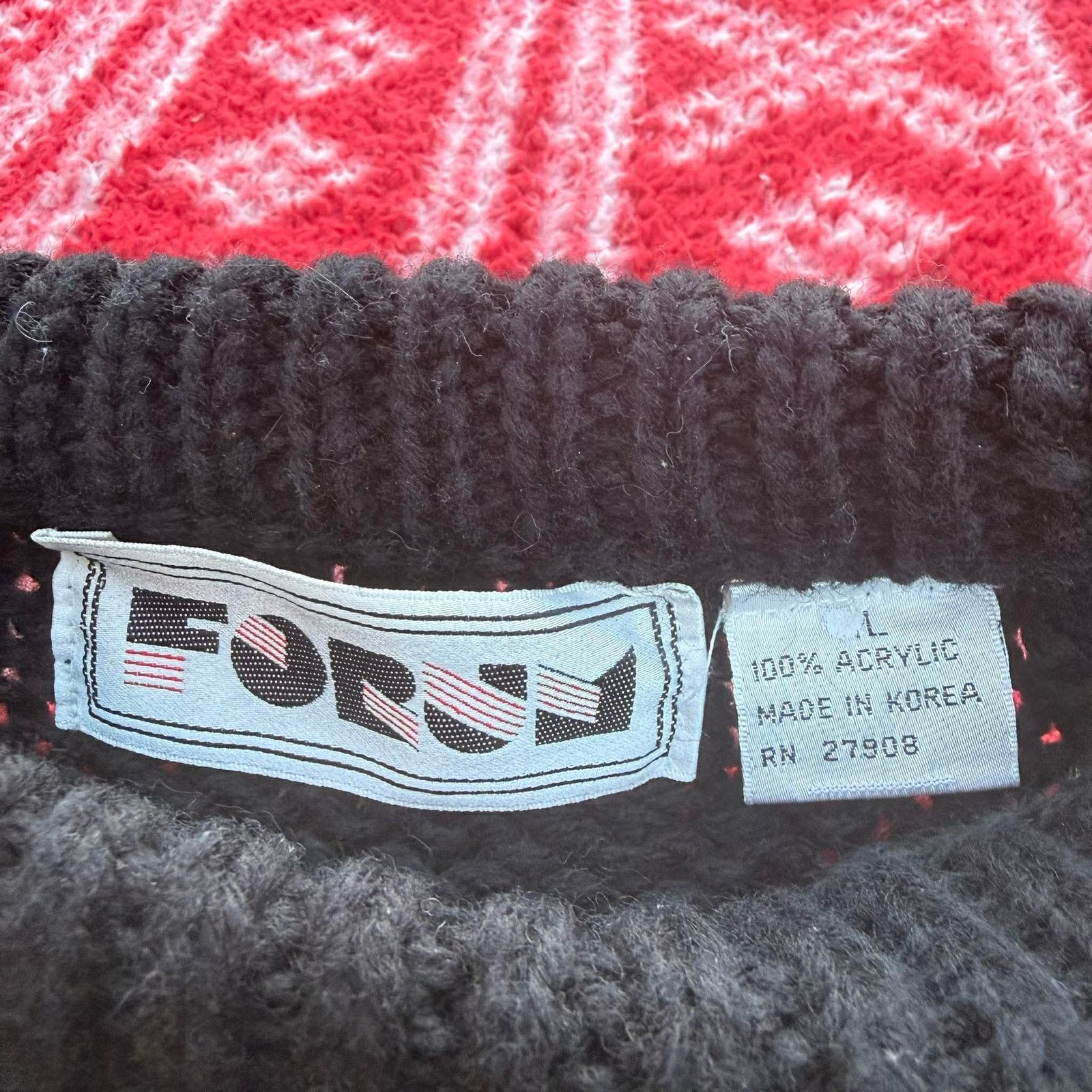 Other Vintage 80s Forum Chunky Knit Sweater L Gray Leather Purple Size US L / EU 52-54 / 3 - 3 Thumbnail
