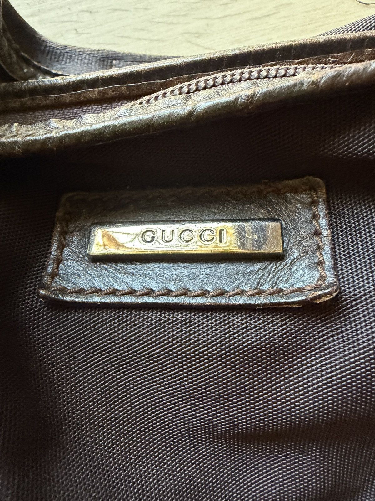 Gucci Gucci Tom Ford Vintage Brown Nylon & Leather Travel Tote Bag Size ONE SIZE - 2 Thumbnail