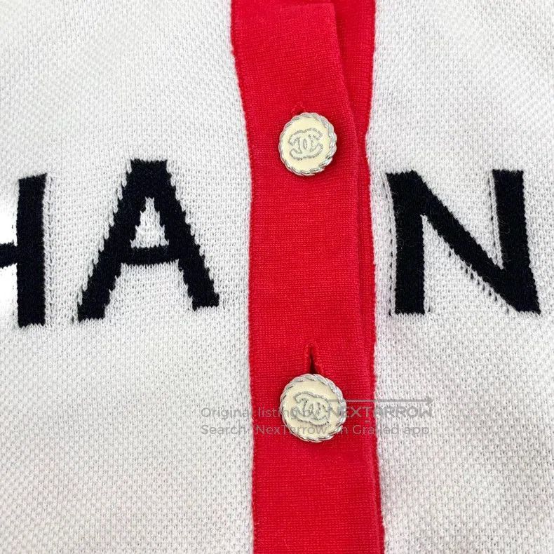 Chanel Chanel White logo letter inlaid cashmere round neck single Size XS / US 0-2 / IT 36-38 - 5 Thumbnail