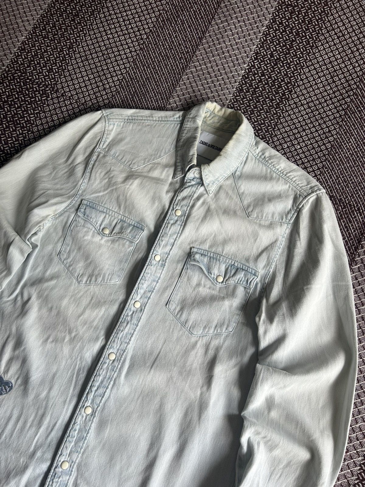 Zadig & Voltaire Zadig & Voltaire Denim Bleached Shirt Distressed Hype Size M Size US M / EU 48-50 / 2 - 5 Thumbnail