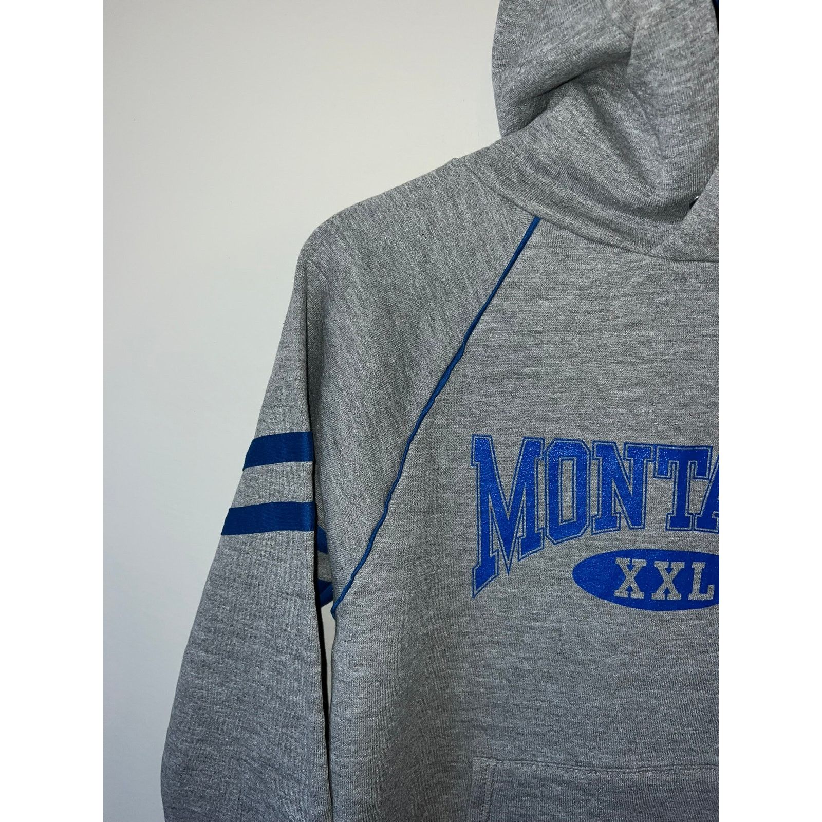 Russell Athletic Vintage Montana Hoodie Striped Gray Jerzees Russell VTG 90s Size US M / EU 48-50 / 2 - 3 Thumbnail