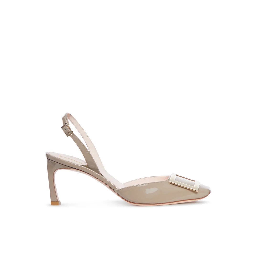 ROGER VIVIER Trompette Daino 70mm Slingback Pumps New (Euro