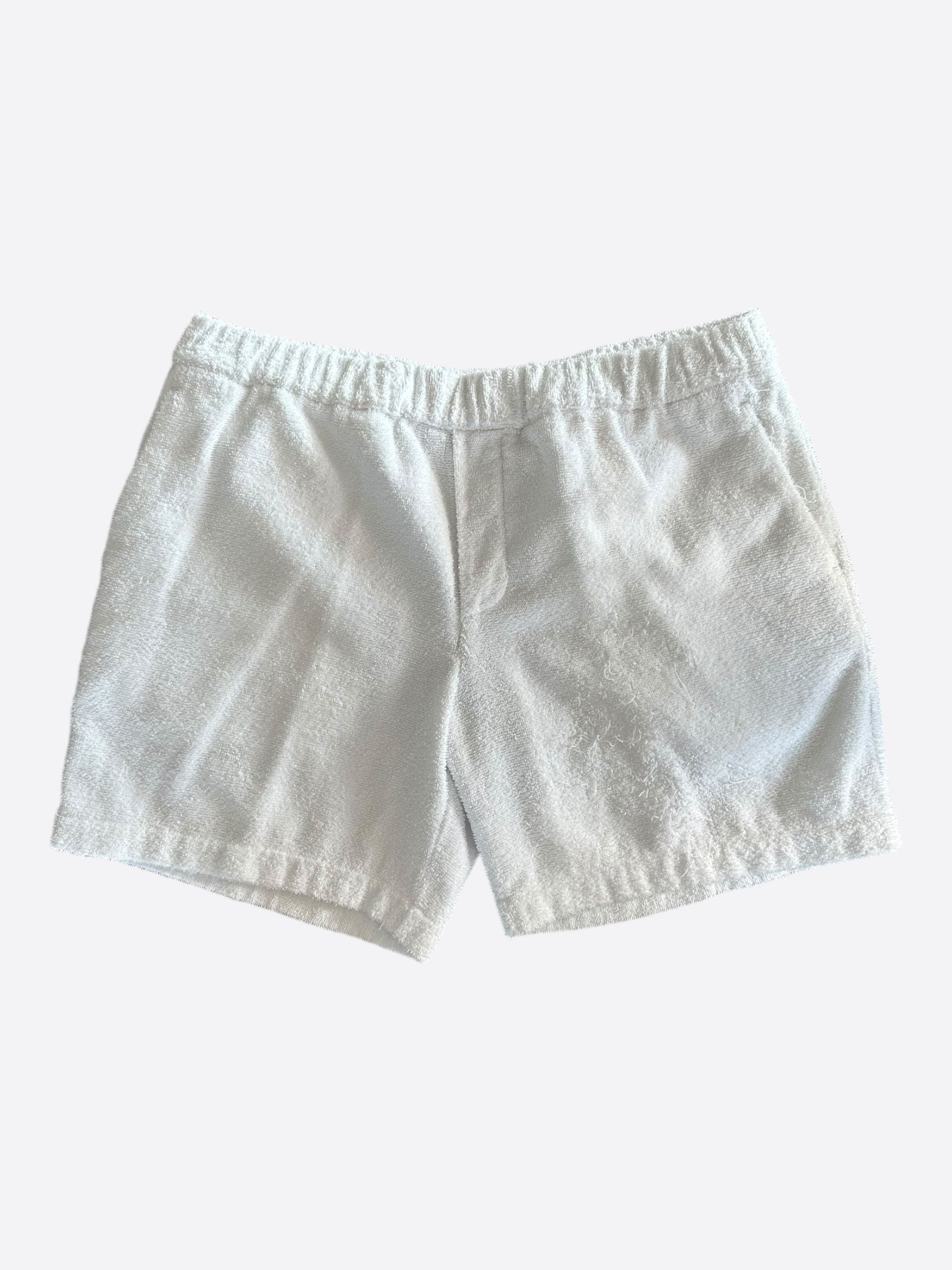 Prada Prada White & Black Logo Towel Shorts Size US 38 / EU 54 - 1 Thumbnail